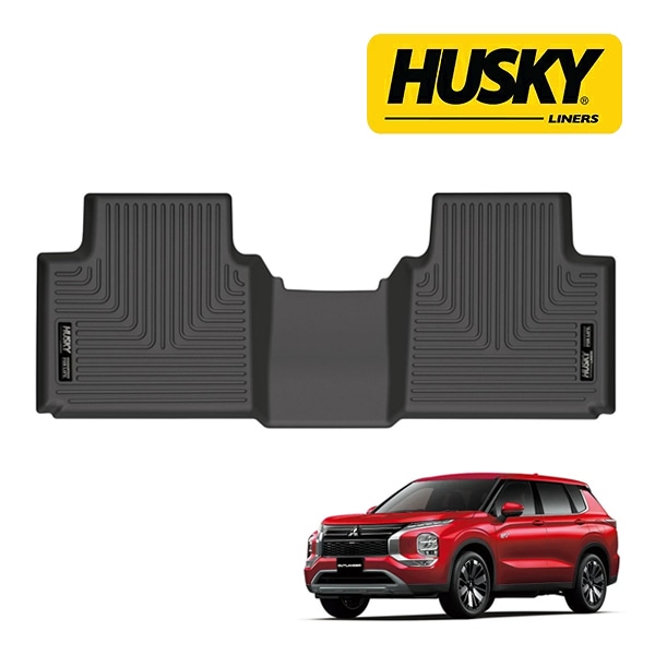 【HUSKY LINERS 正規品】三菱 MITSUBISHI アウトランダーPHEV GN系 GN0 令和3年12月-現行 WETHERBEATER オールウェザーフロアマット ラバーマット ブラック 16711 リア 2列目 後部座席 セカンドシート ハスキーライナーズ
