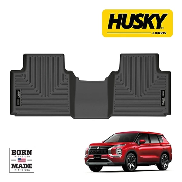 【HUSKY LINERS 正規品】三菱 MITSUBISHI アウトランダーPHEV GN系 GN0 令和3年12月-現行 WEATHERBEATER オールウェザーフロアマット ラバーマット ブラック 16711 リア 2列目 後部座席 セカンドシート ハスキーライナーズ