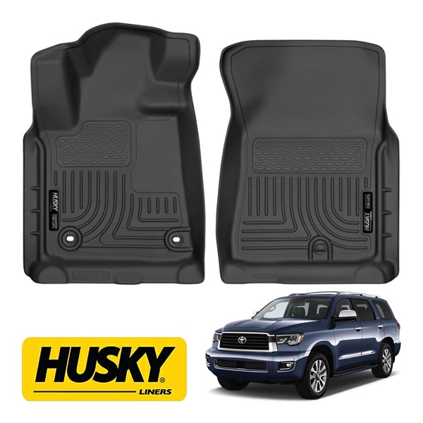 【HUSKY LINERS 正規品】12-22y トヨタ TOYOTA セコイア WETHERBEATER オールウェザーフロアマット ラバーマット ブラック 18561 運転席 助手席 1台分 2枚セット ハスキーライナーズ