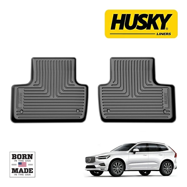 【HUSKY LINERS 正規品】ボルボ VOLVO XC60 UB系 UD系 平成29年10月-現行 X-act Contour オールウェザーフロアマット ラバーマット ブラック 55121 リア 2列目 後部座席 セカンドシート ハスキーライナーズ