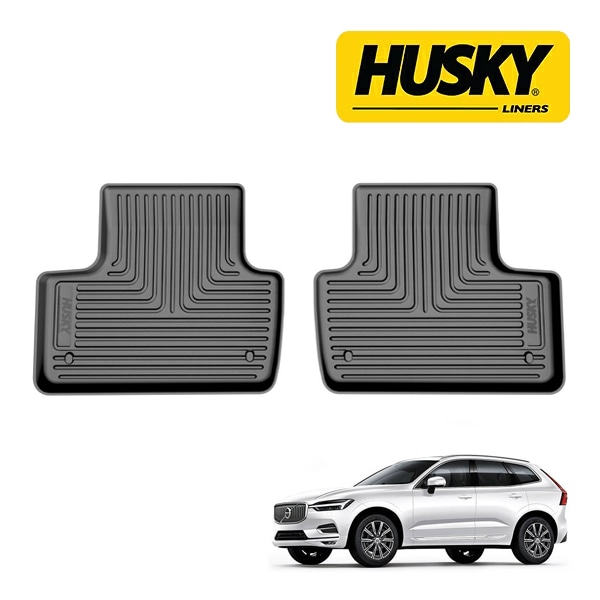 【HUSKY LINERS 正規品】ボルボ VOLVO XC60 UB系 UD系 平成29年10月-現行 X-act Contour オールウェザーフロアマット ラバーマット ブラック 55121 リア 2列目 後部座席 セカンドシート ハスキーライナーズ