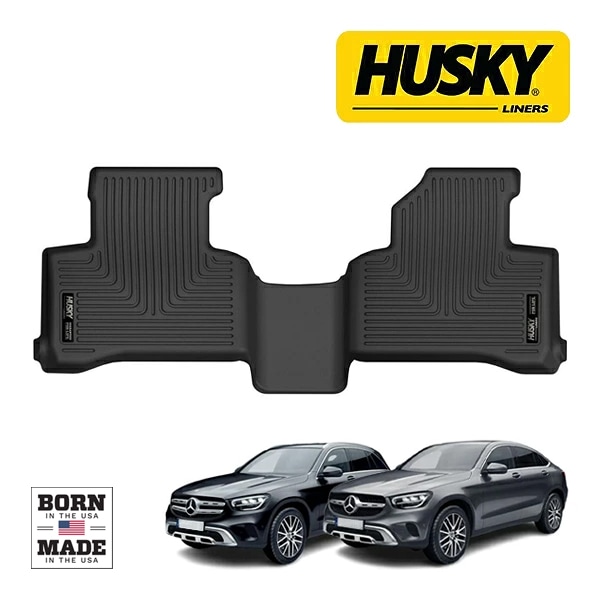 【HUSKY LINERS 正規品】メルセデスベンツ GLC X253 C253 GLC300 GLC220d GLC200 GLC250 平成28年2月-令和5年11月 X-act Contour オールウェザーフロアマット ラバーマット ブラック 52441 リア 2列目 後部座席 セカンドシート ハスキーライナーズ