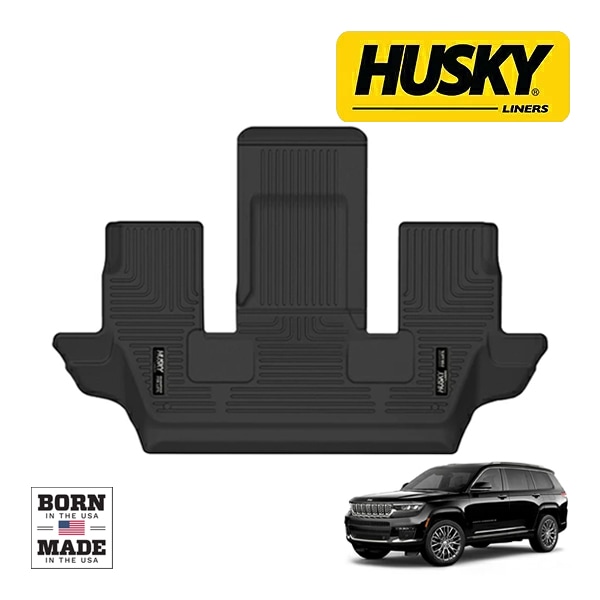 【HUSKY LINERS 正規品】21y- ジープ JEEP グランドチェロキーL WL X-act Contour オールウェザーフロアマット ラバーマット ブラック 50601 リア 3列目 後部座席 セカンドシート ハスキーライナーズ