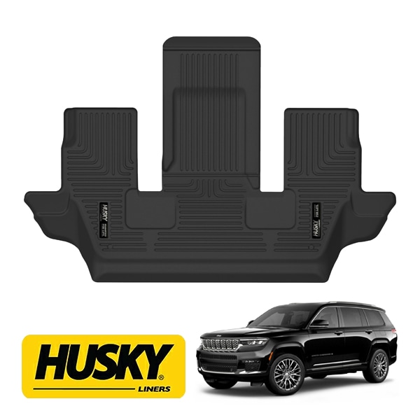 【HUSKY LINERS 正規品】21y- ジープ JEEP グランドチェロキーL WL X-act Contour オールウェザーフロアマット ラバーマット ブラック 50601 リア 3列目 後部座席 セカンドシート ハスキーライナーズ