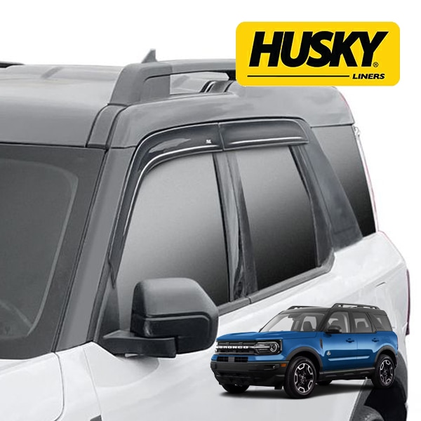 【HUSKY LINERS 正規品】21y- フォード FORD ブロンコスポーツ ドアバイザー サイドバイザー ウインドウバイザー フロント リア 前後 左右分 4枚セット スモーク 両面テープ ハスキーライナーズ