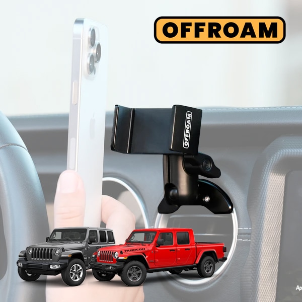 【OFFROAM 正規品】ジープ JEEP 18-23y JL ラングラー 20-23y JT グラディエーター 右ハンドル 左ハンドル共通 エアコン吹出口固定 スマートフォンホルダー スマホホルダー スマホスタンド 車載ホルダー