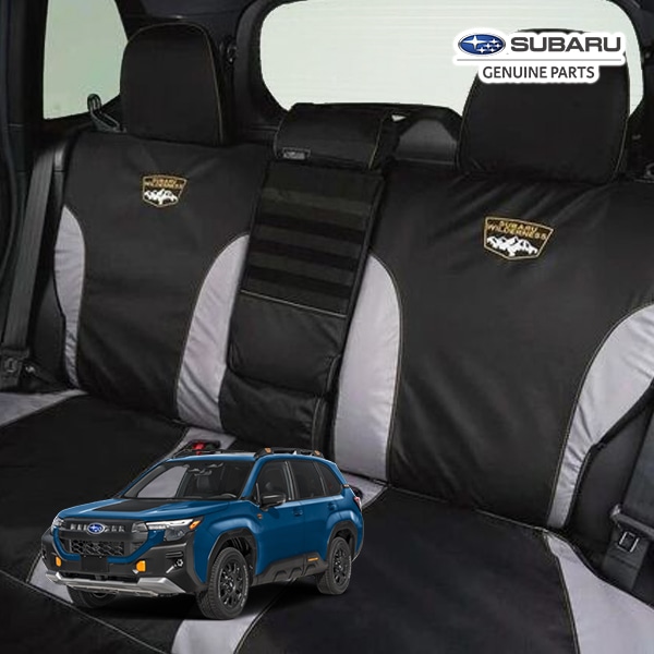 USスバル純正 SUBARU フォレスター SL系 令和7年4月-現行 リアシートカバー Wilderness エディション フォレスターロゴ入 リアシート+ヘッドレスト+アームレストセット 後部座席 1台分 US仕様 北米仕様 USDM