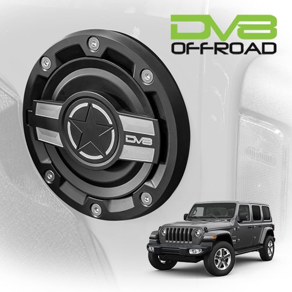 【DV8 OFFROAD 正規品】ジープ JEEP 18-23y JL ラングラー フューエルドア フューエルリッドカバー フューエルカバー 給油口 カバー DV8ロゴ入 アルミ製