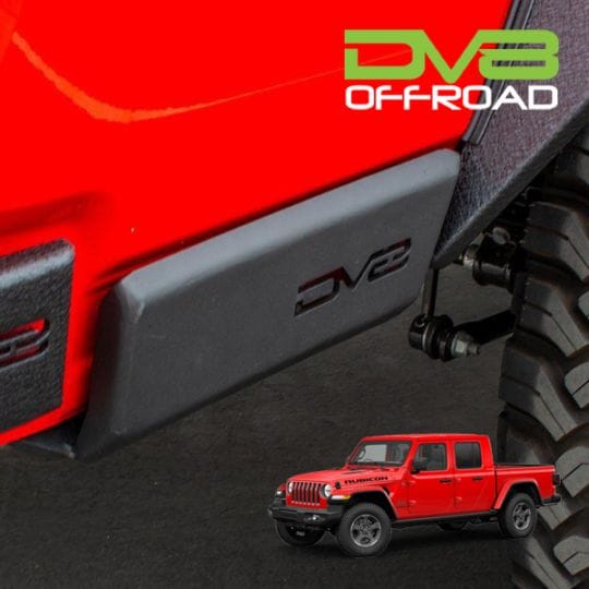 【DV8 OFFROAD 正規品】ジープ JEEP JT グラディーエーター ベッドサイド ロックスライダー 1台分 左右セット DV8ロゴ入 スチール製 パウダーコート仕上げ 荷台 車体 保護