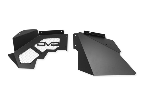 【DV8 OFFROAD 正規品】ジープ JEEP JK ラングラー 2ドア アンリミテッド 4ドア フロントインナーフェンダー フロント 左右セット DV8ロゴ入 アルミ製 メッシュパネル パウダーコート仕上げ