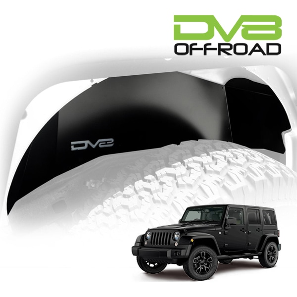 【DV8 OFFROAD 正規品】ジープ JEEP JK ラングラー 2ドア アンリミテッド 4ドア リアインナーフェンダー リア 左右セット DV8ロゴ入 アルミ製 メッシュパネル パウダーコート仕上げ