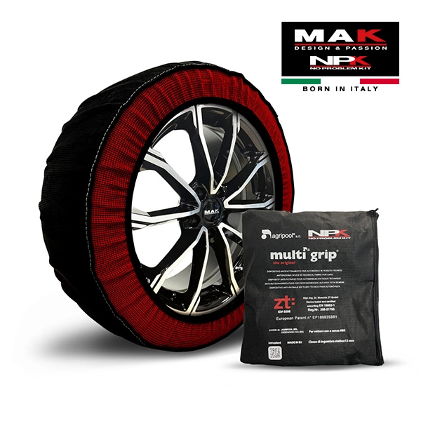 【MAK正規品】NPK スノーソックス MULTIGRIP THE ORIGINAL73000SS087 195/75R15 15インチ 布製 タイヤ チェーン 汎用 フロント/リア/4WD