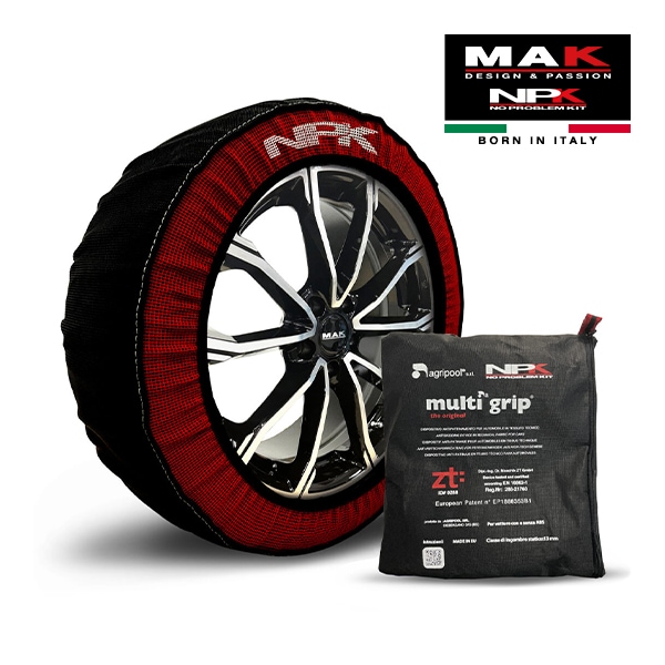 【MAK正規品】NPK スノーソックス MULTIGRIP THE ORIGINAL73000SS089 205/80R15 15インチ 布製 タイヤ チェーン 汎用 フロント/リア/4WD