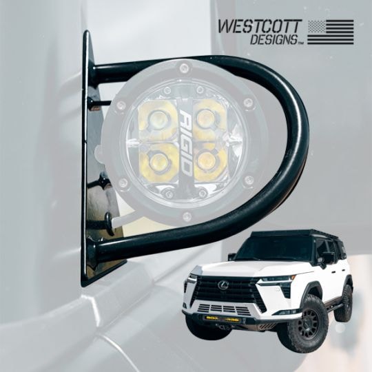 【WESTCOTT DESIGNS 正規品】レクサス LEXUS GX550 令和6年6月-現行 VJA252W ディッチライトブラケット 運転席側 助手席側 1台分 左右セット サイドミラー Aピラー パウダーコート仕上げ マットブラック ウェストコットデザイン
