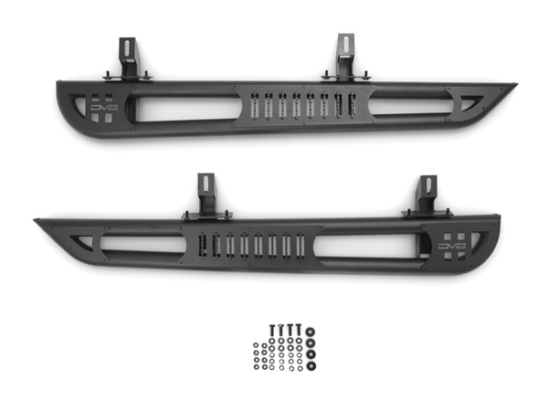 【DV8 OFFROAD 正規品】ジープ JEEP JK ラングラー 2ドア OE Plus サイドステップ チューブステップ 1台分 左右セット DV8ロゴ入 スチール製 ブラックパウダーコート仕上げ