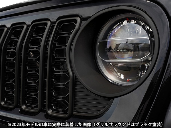カリフォルニアカスタム ジープ JL ラングラー | JT グラディエーター フロントカメラ有り車用 2024yフェイス グリルキット フロントグリル 純正タイプ 未塗装タイプ 1台分 6pc セット