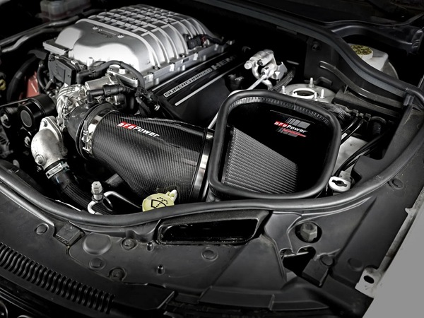【aFe Power 正規品】18y ジープ グランドチェロキー WK トラックホーク V8 6.2L スーパーチャージャー HEMI Track Series カーボンファイバー コールドエアインテーク エアフィルター Pro DRY S フィルター(乾式) 57-10002D エアーフィルター エアクリーナー