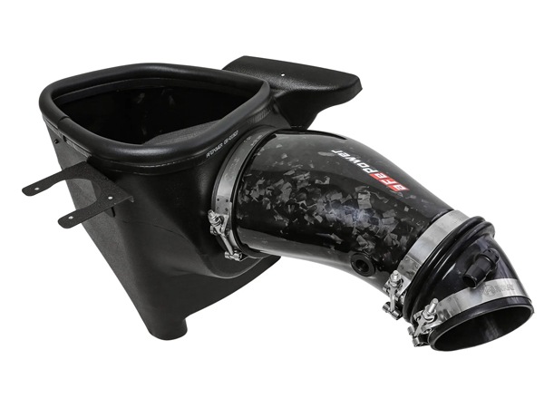 【aFe Power 正規品】ジープ 18-21y グランドチェロキー WK トラックホーク 21-25y ダッジ デュランゴ SRT Hellcat V8 6.2L Track Series フォージド カーボンファイバー コールドエアインテーク エアフィルター ブラック Pro5R フィルター(湿式) 57-10028K
