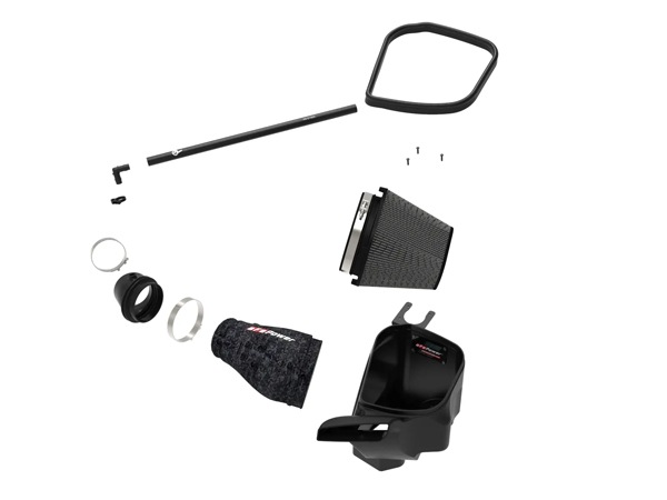 【aFe Power 正規品】ジープ 18-21y グランドチェロキー WK トラックホーク 21-25y ダッジ デュランゴ SRT Hellcat V8 6.2L Track Series フォージド カーボンファイバー コールドエアインテーク エアフィルター ブラック Pro5R フィルター(湿式) 57-10028K