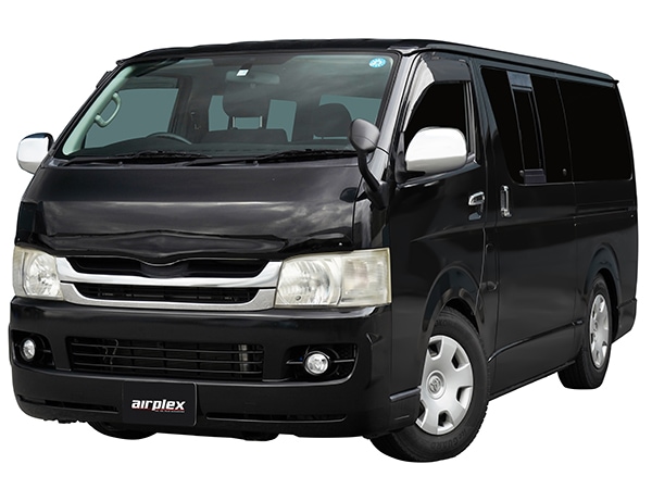 【airplex正規品】 トヨタ ハイエース 200系 1型〜7型 GDH201K GDH201V GDH206K GDH206V TRH200K TRH200V 平成16年8月〜現行 標準車 ナロー バグガード ボンネットプロテクター ボンネットガード フードディフレクター フードプロテクター フロント スモーク 虫除け