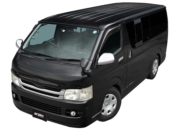【airplex正規品】 トヨタ ハイエース 200系 1型〜7型 GDH201K GDH201V GDH206K GDH206V TRH200K TRH200V 平成16年8月〜現行 標準車 ナロー バグガード ボンネットプロテクター ボンネットガード フードディフレクター フードプロテクター フロント スモーク 虫除け