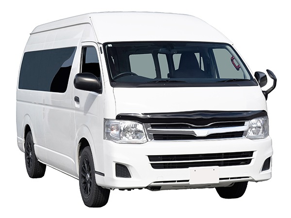 【airplex正規品】 トヨタ ハイエース 200系 1型 2型 3型 4型 5型 6型 7型 TRH219W TRH224W TRH229W TRH214W 平成16年8月〜現行 ワイド車 バグガード ボンネットプロテクター ボンネットガード フードディフレクター フードプロテクター フロントガード スモーク 虫除け