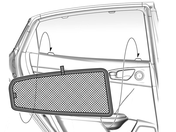 USホンダ純正 FK系 シビック ハッチバック CIVIC H/B TypeR タイプR リア メッシュシェード 日除け サンシェード プライバシー保護 遮光 遮熱 内装