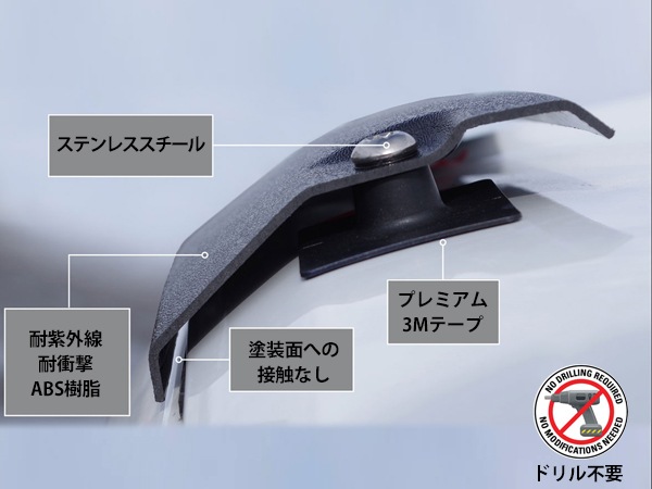 【Tough Guard 正規品】バグガード ボンネットガード フードプロテクター ボンネットプロテクター スムースブラック ボルト留めデザイン 両面テープ ジープ TJ ラングラー タフガード