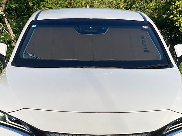 【CoverCraft 正規品】 専用設計 サンシェード ブロンズ 吸盤不要 折りたたみ式 トヨタ ハリアー 80系 Carhartt カーハートコラボ仕様 カバークラフト ［真夏もへたらない3層構造で断熱効果抜群］