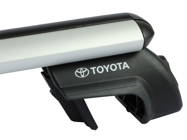 UKトヨタ純正 TOYOTA ランドクルーザー ランクル プラド 150系 ルーフレール付き車両用 平成20年9月-令和6年4月 ルーフラック クロスバー ルーフキャリア ベースキャリア 1台分 2本セット シルバー アルミ製