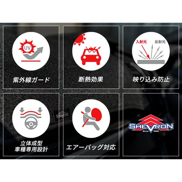 【SHEVRON 正規品】マツダ MAZDA CX-3 DK系 平成27年2月-現行 HUD無 ダッシュマット ダッシュボードカバー 紫外線 映り込み防止 ダッシュカバー ブラック シェブロン オーストラリア製