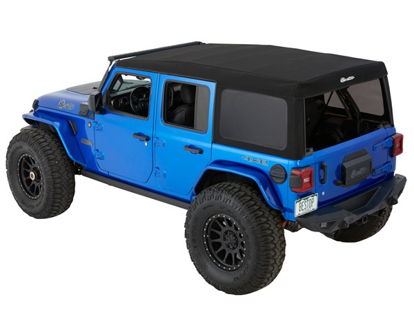 【BESTOP 正規品】ジープ JL ラングラー 4ドア SUPERTOP SQUAREBACK ソフトトップ ブラックツイル 54726-17 サンライダー オープン 幌 ホロ