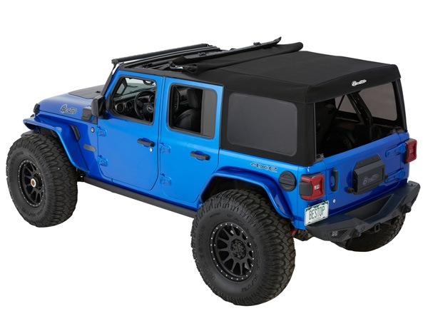 【BESTOP 正規品】ジープ JL ラングラー 4ドア SUPERTOP SQUAREBACK ソフトトップ ブラックツイル 54726-17 サンライダー オープン 幌 ホロ