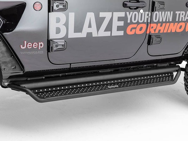 【GO RHINO 正規品】ドミネイター エクストリーム Dominator Xtreme D1シリーズ サイドステップ ロックスライダー テクスチャーブラック D14505T ジープ JK ラングラー 4ドア ゴーライノ