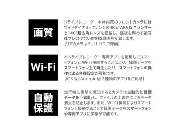 MOPAR純正 ドライブレコーダー ドラレコ 前後2カメラ 4K UHD Wi-Fi 駐車監視 Gセンサー GPS対応 microSD付属 PEUGEOT プジョー 2008 208 3008 308 408 5008 e-2008 e-208 New 3008 リフター