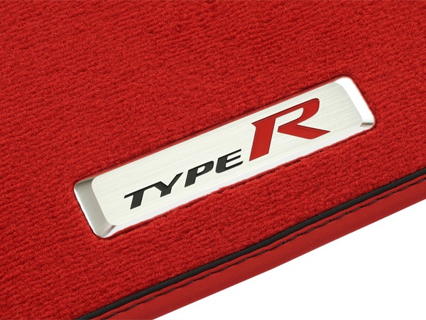 UKホンダ純正 HONDA シビック タイプ R FL5 右ハンドル車用 エレガンス フロアマット カーペット レッド TYPE Rロゴ ロゴプレート フロント リア 1台分 4枚セット CIVIC