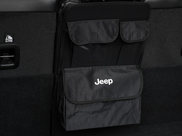 ジープ純正 シートバックホルダー JPNCJAKL19102030 JEEPロゴ入 ブラック リアシートバック マジックテープ取付 ジープ 14y- KLチェロキー | 17y- コンパス | 22y- コマンダー | 15y- レネゲード モパー