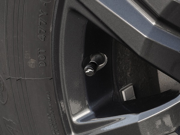 【GOODYEAR 正規品】 エアバルブキャップ 1台分 4個セット ウイングフット ホワイトロゴ ブラック 樹脂製ステッカー グッドイヤー