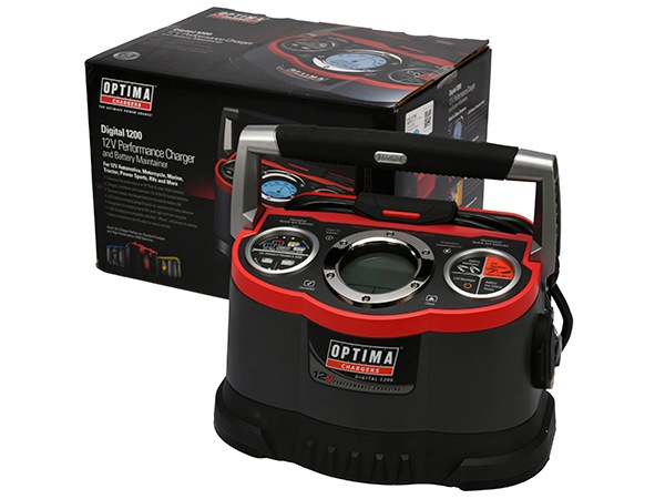 【OPTIMA 正規品】12V バッテリーチャージャー Digital 1200 AGM EFB対応 バッテリー充電器 内蔵温度検知機能あり スパーク防止 逆極性保護 8段階充電プログラム 12V鉛蓄電池 充電最大160Ah オプティマ