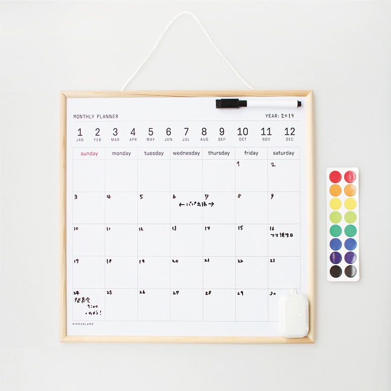 KIKKERLAND キッカーランド｜White Board Calendar(L)