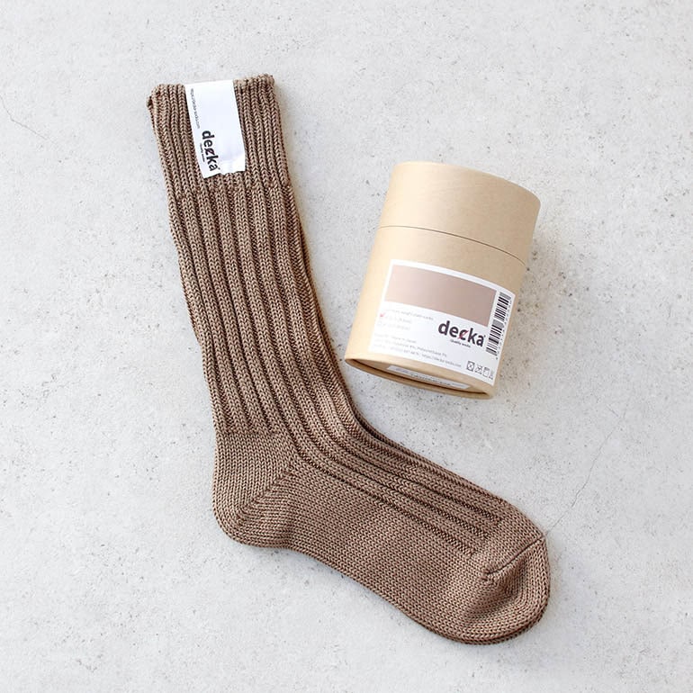decka quality socks デカクォリティソックス｜CASED HEAVY WEIGHT PLAIN SOCKS ベージュ