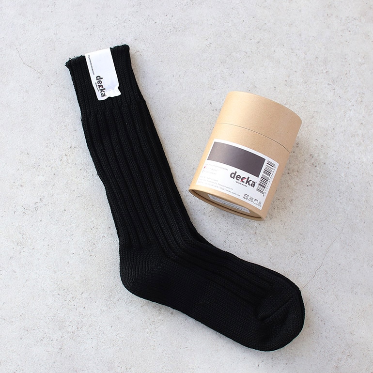 decka quality socks デカクォリティソックス｜CASED HEAVY WEIGHT PLAIN SOCKS ブラック