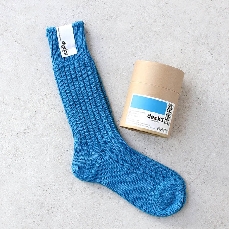 decka quality socks デカクォリティソックス｜CASED HEAVY WEIGHT PLAIN SOCKS ブルー