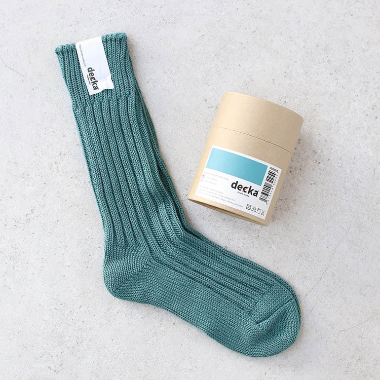 decka quality socks デカクォリティソックス｜CASED HEAVY WEIGHT PLAIN SOCKS カデットブルー