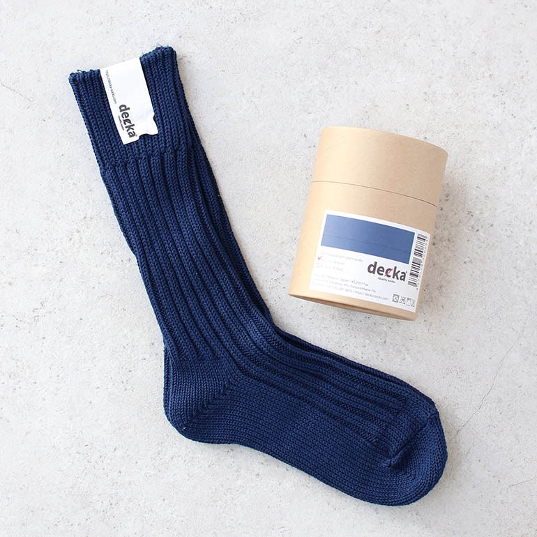 decka quality socks デカクォリティソックス｜CASED HEAVY WEIGHT PLAIN SOCKS ネイビー