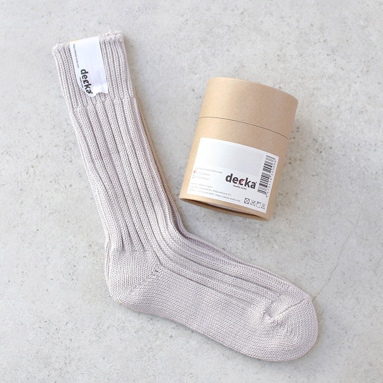 decka quality socks デカクォリティソックス｜CASED HEAVY WEIGHT PLAIN SOCKS シルバー
