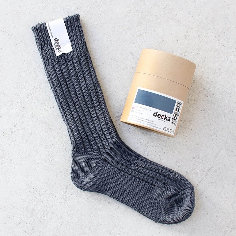 decka quality socks デカクォリティソックス｜CASED HEAVY WEIGHT PLAIN SOCKS ストーン