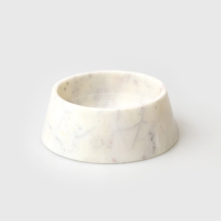 PUEBCO プエブコ｜MARBLE PET BOWL White (Deep)