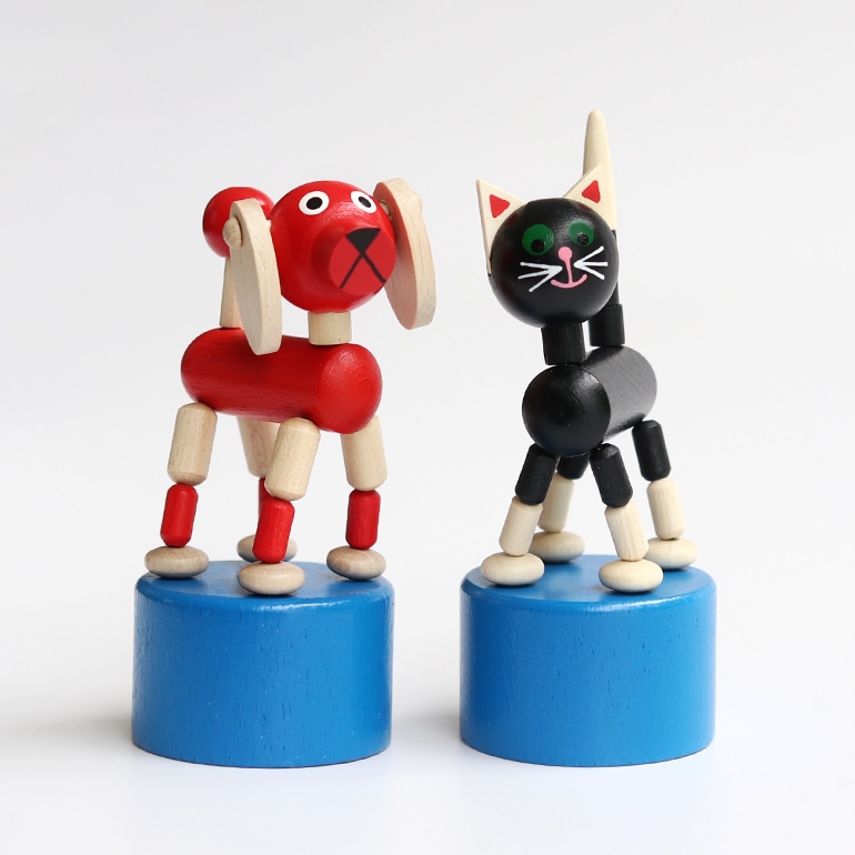 DETOA デトア｜Wooden Push Up Toy　Dog・Black Cat
