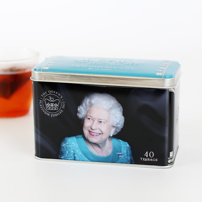 NEW ENGLISH TEA ニューイングリッシュティ｜エリザベス女王プラチナジュビリー ティー缶(40pcs/イングリッシュブレックファースト)